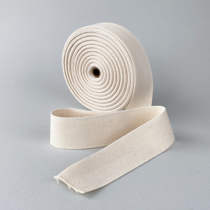 Unbleached cotton twill tape 38mm (heavyweight) 3 metres